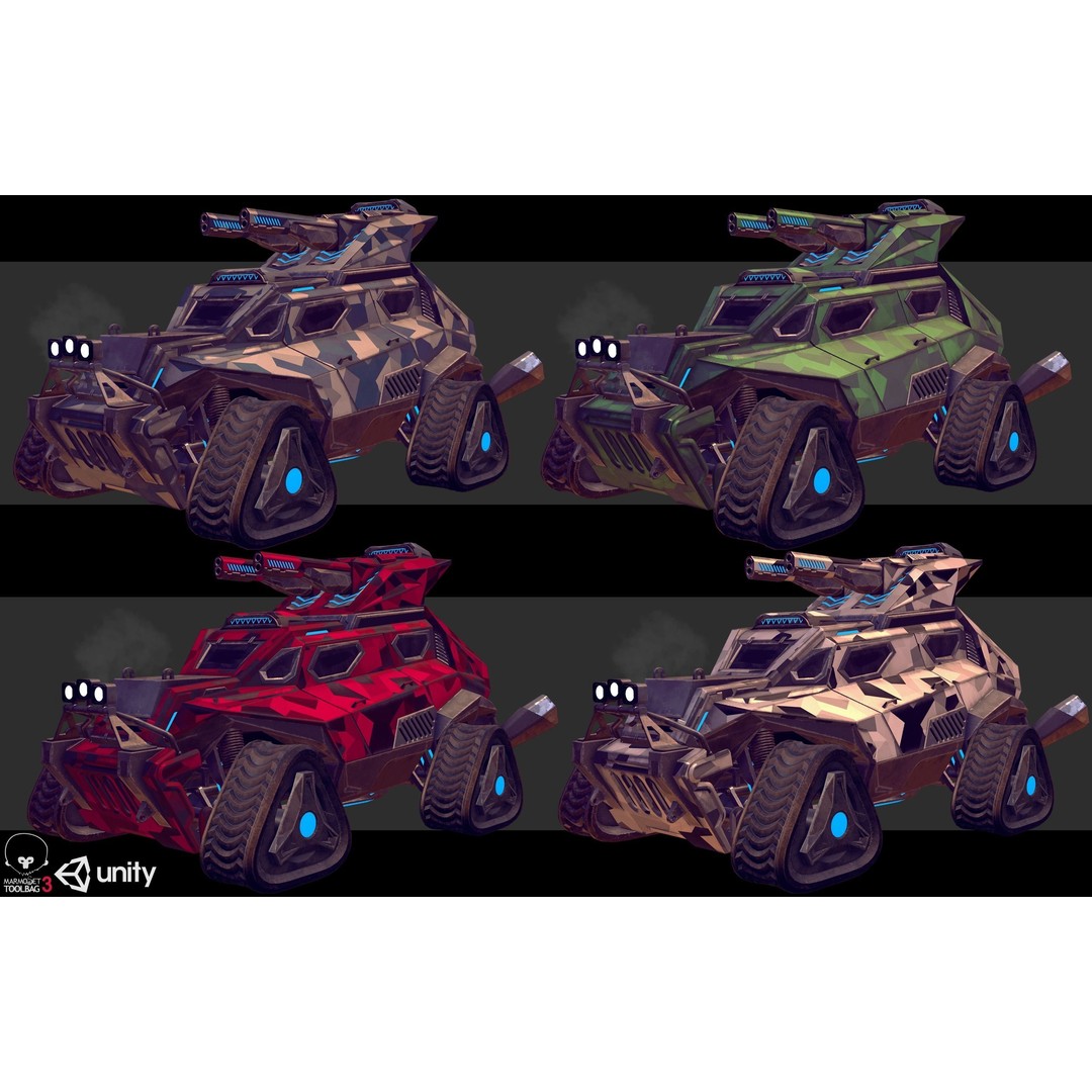 Sci-Fi Armored Military Vehicle 3D Model – Low Poly PBR Game Asset, FBX - View 8