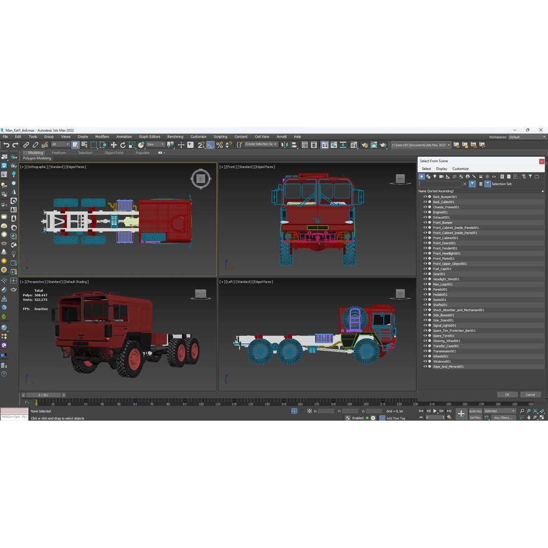 MAN KAT1 6x6 Military Truck 3D Model – Game Ready FBX, OBJ, PBR
