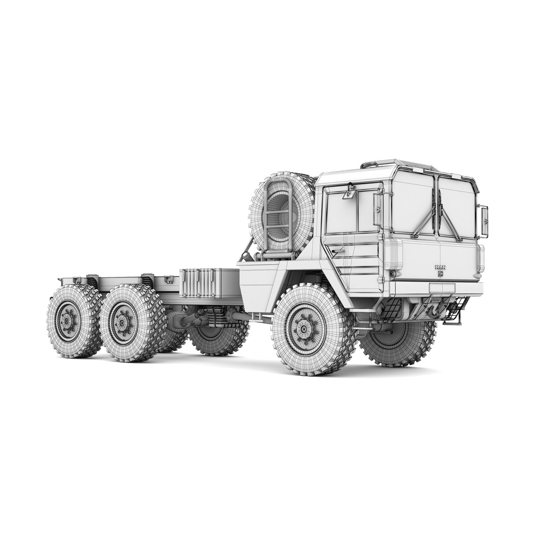 MAN KAT1 6x6 Military Truck 3D Model – Game Ready FBX, OBJ, PBR - View 12