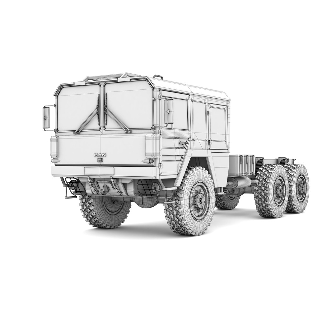 MAN KAT1 6x6 Military Truck 3D Model – Game Ready FBX, OBJ, PBR - View 14