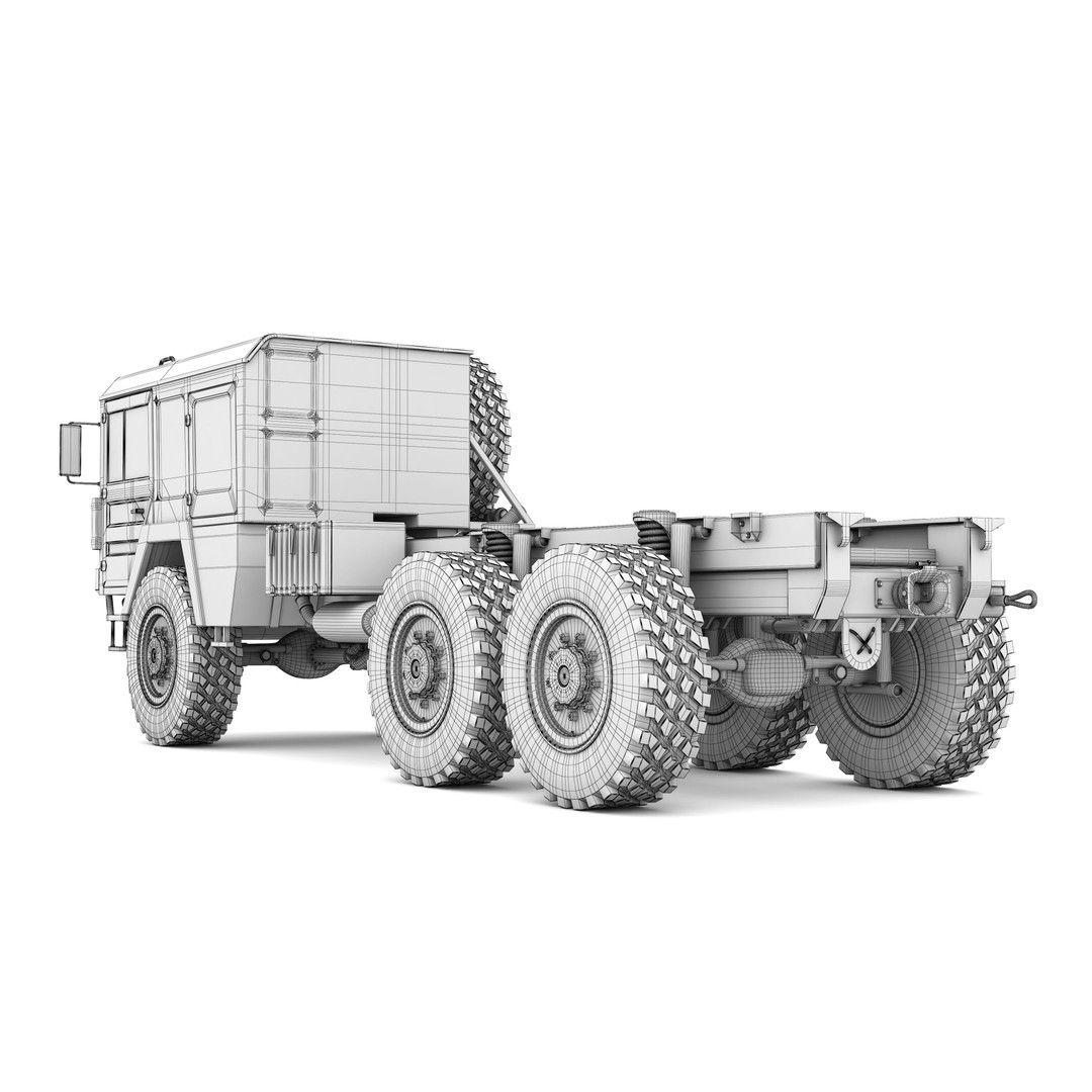 MAN KAT1 6x6 Military Truck 3D Model – Game Ready FBX, OBJ, PBR - View 15