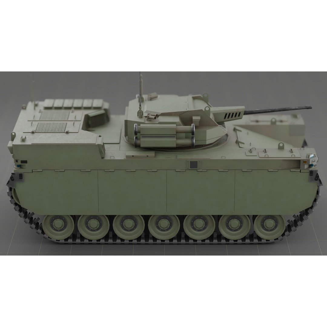 Type-X Tank 3D Model – Low Poly Military Vehicle, FBX, PBR - View 10