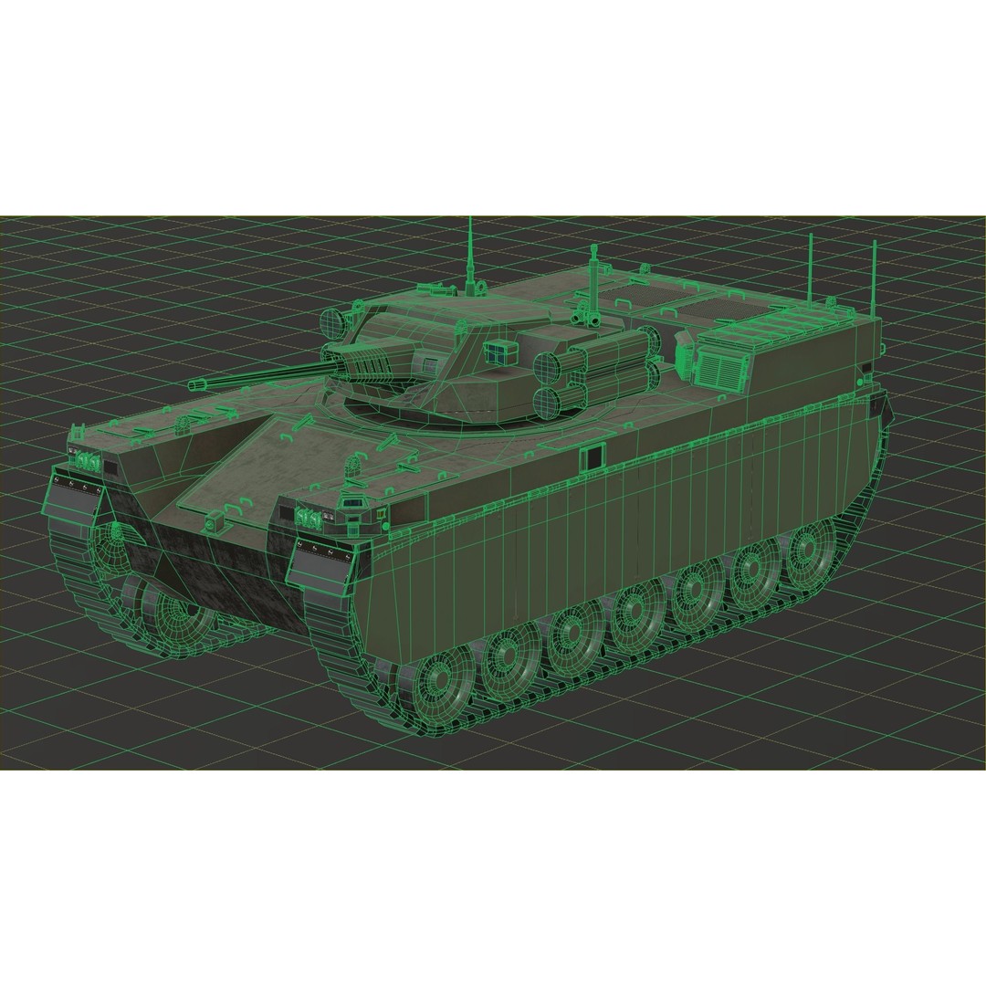 Type-X Tank 3D Model – Low Poly Military Vehicle, FBX, PBR - View 101