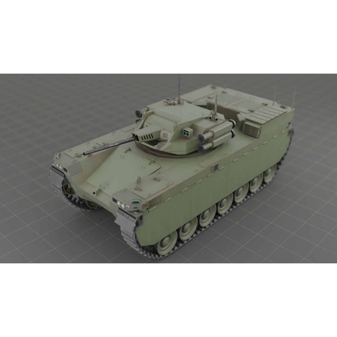 Type-X Tank 3D Model – Low Poly Military Vehicle, FBX, PBR - View 12