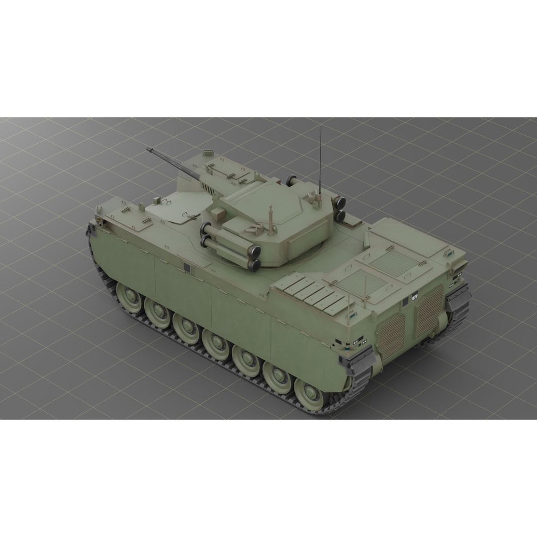 Type-X Tank 3D Model – Low Poly Military Vehicle, FBX, PBR - View 13