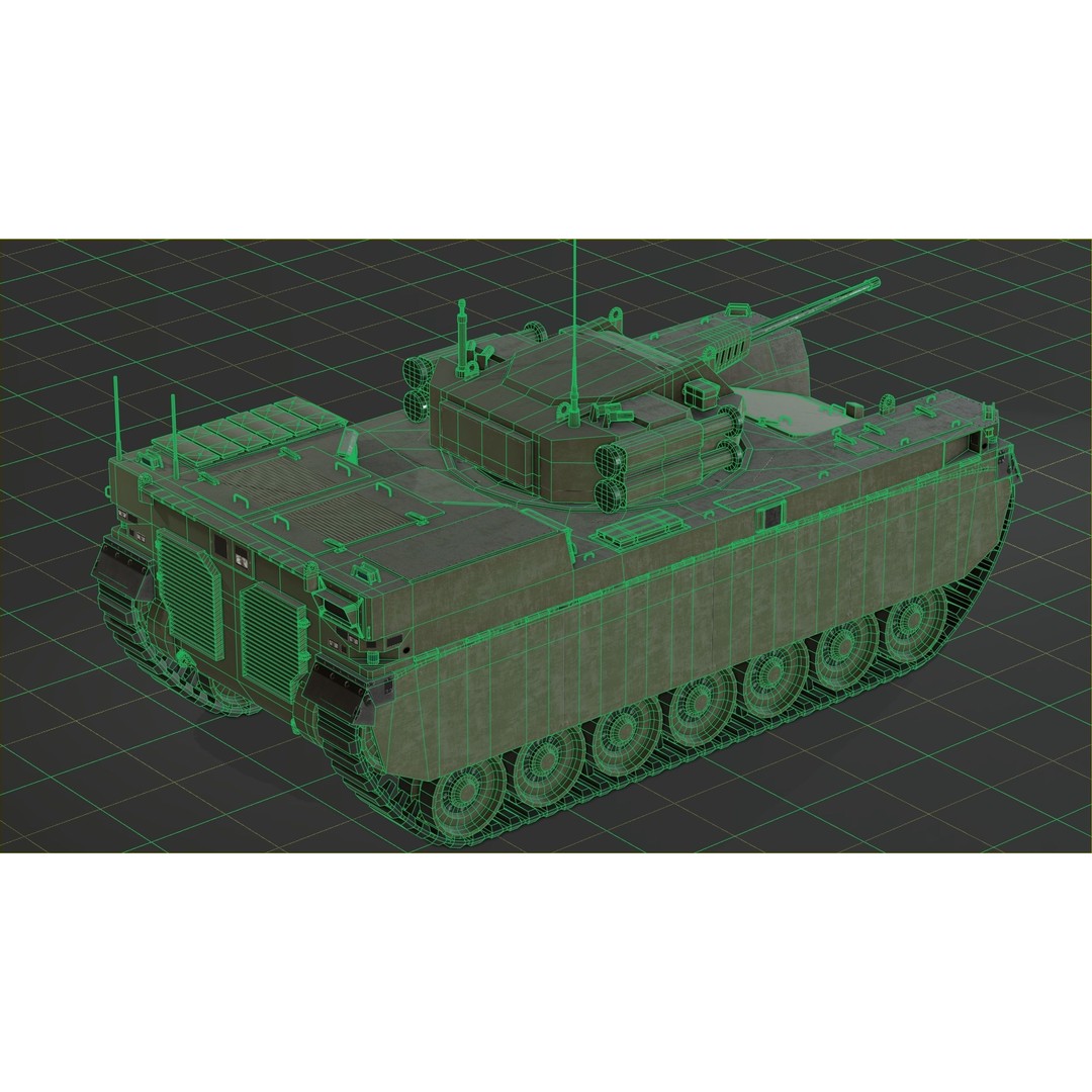 Type-X Tank 3D Model – Low Poly Military Vehicle, FBX, PBR - View 14