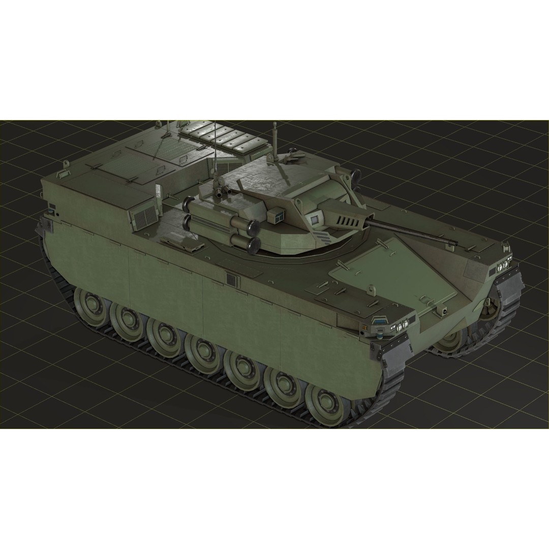 Type-X Tank 3D Model – Low Poly Military Vehicle, FBX, PBR - View 15