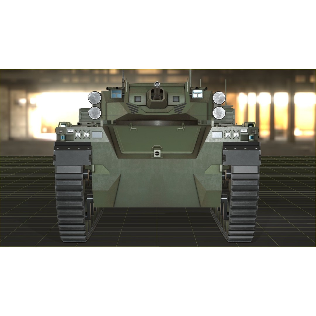 Type-X Tank 3D Model – Low Poly Military Vehicle, FBX, PBR - View 16