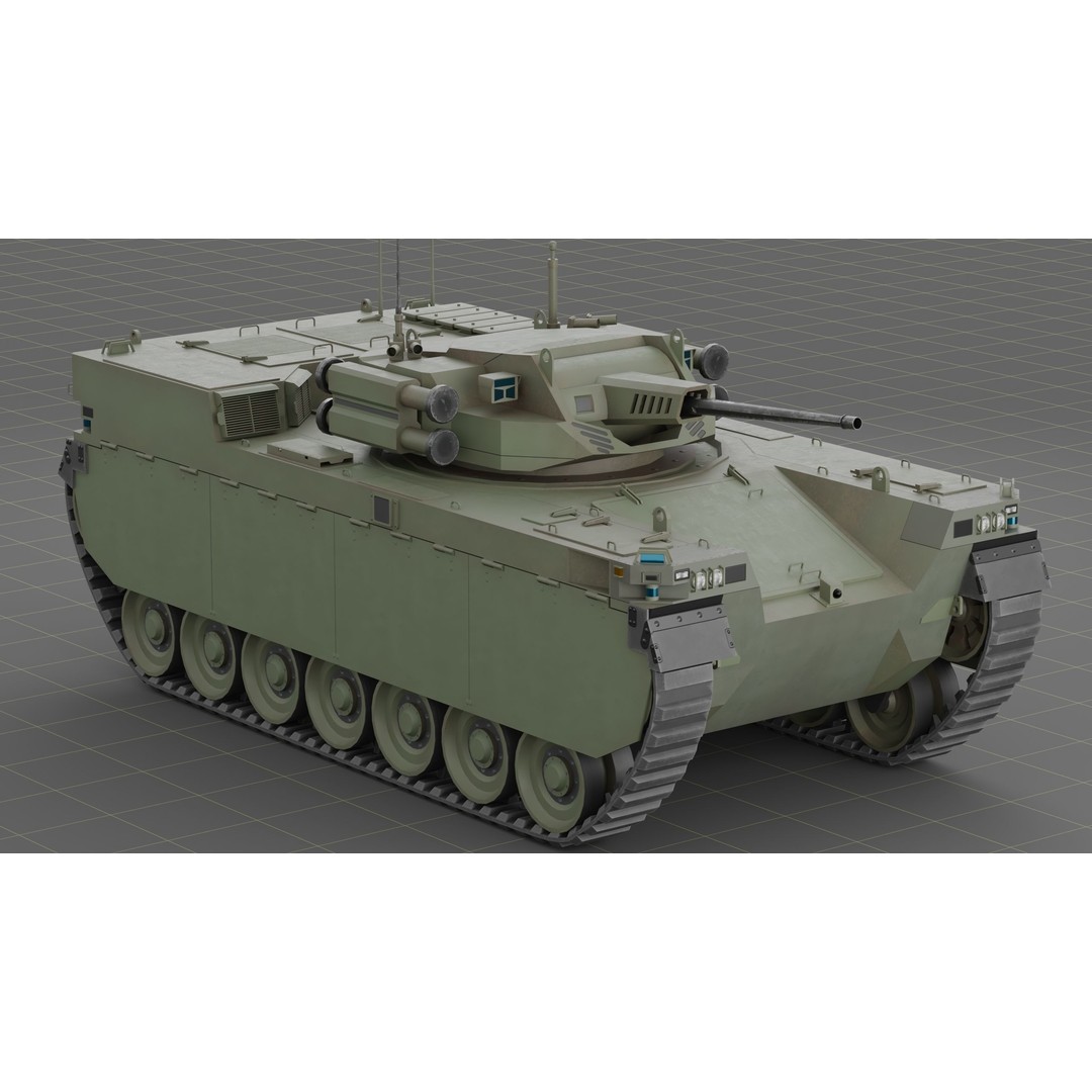 Type-X Tank 3D Model – Low Poly Military Vehicle, FBX, PBR - View 17