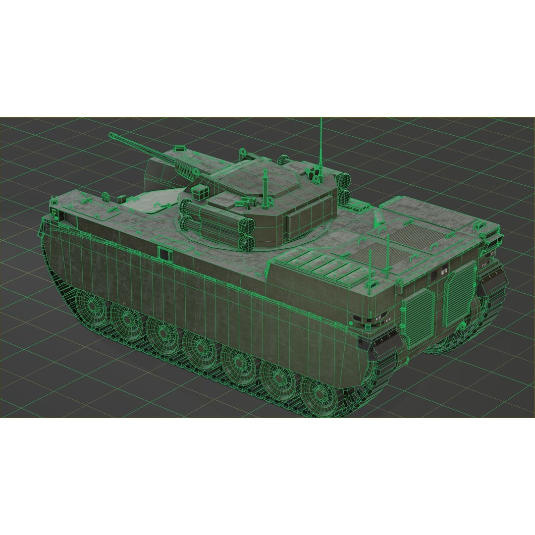 Type-X Tank 3D Model – Low Poly Military Vehicle, FBX, PBR - View 18