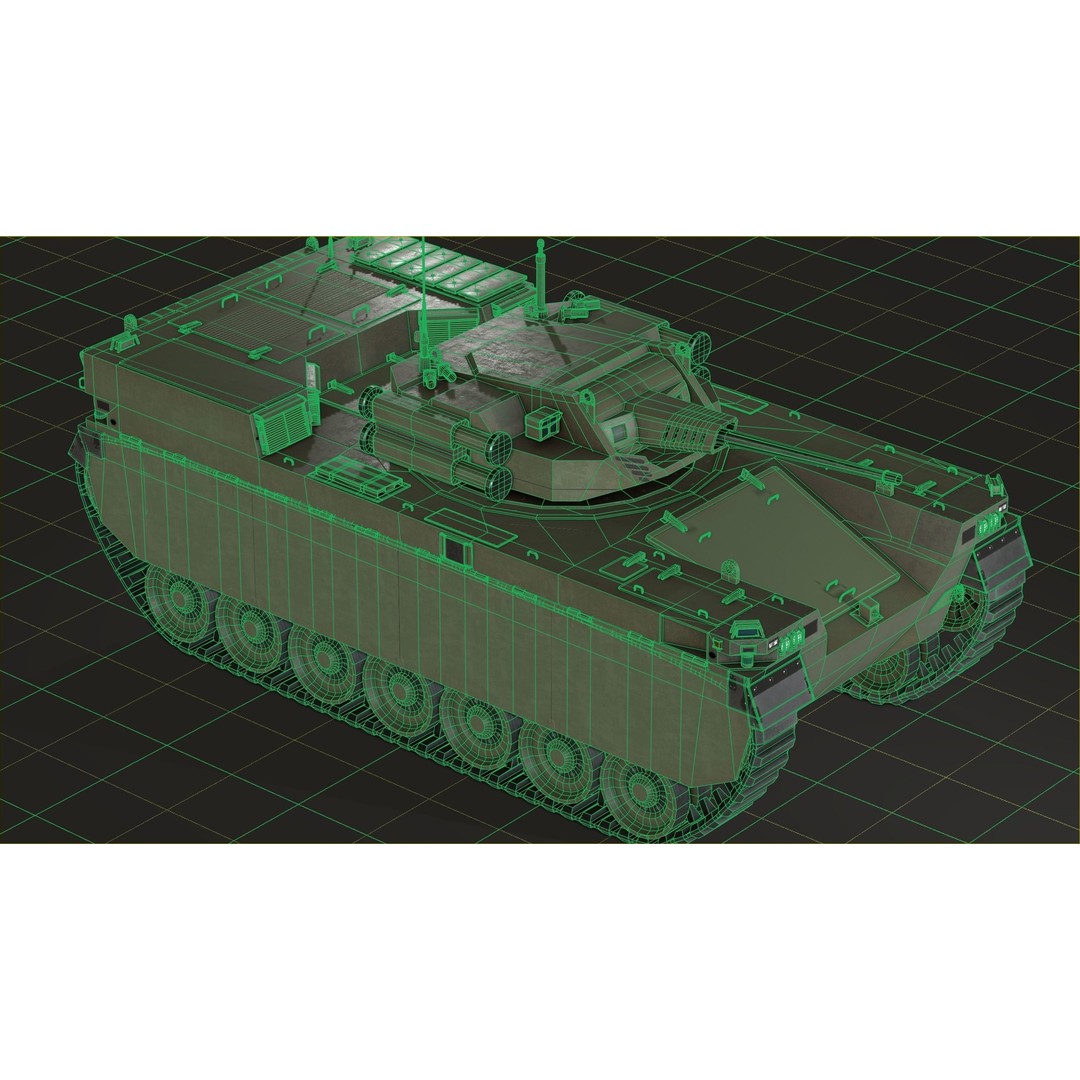 Type-X Tank 3D Model – Low Poly Military Vehicle, FBX, PBR - View 20