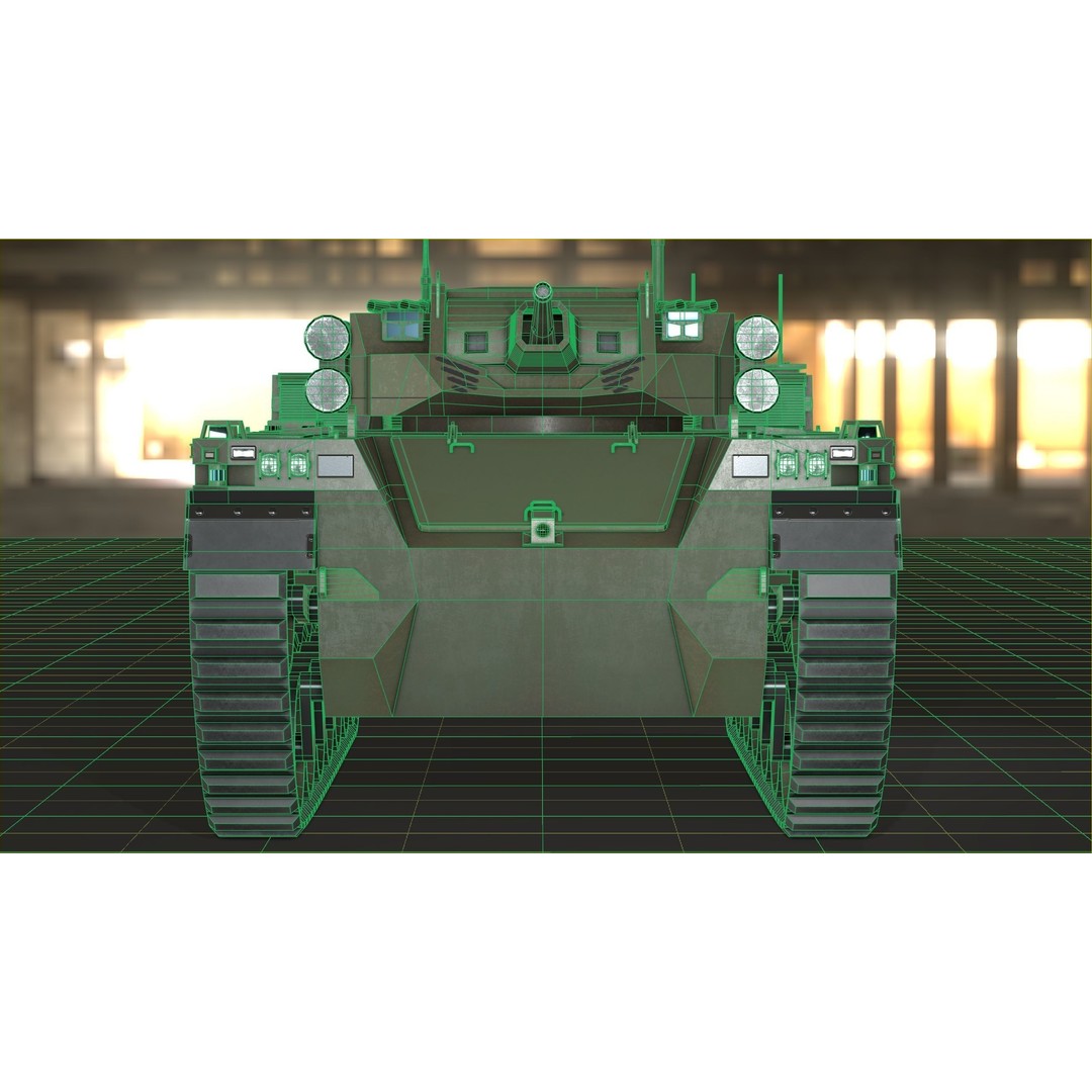 Type-X Tank 3D Model – Low Poly Military Vehicle, FBX, PBR - View 22