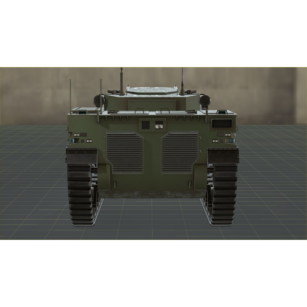 Type-X Tank 3D Model – Low Poly Military Vehicle, FBX, PBR - View 24