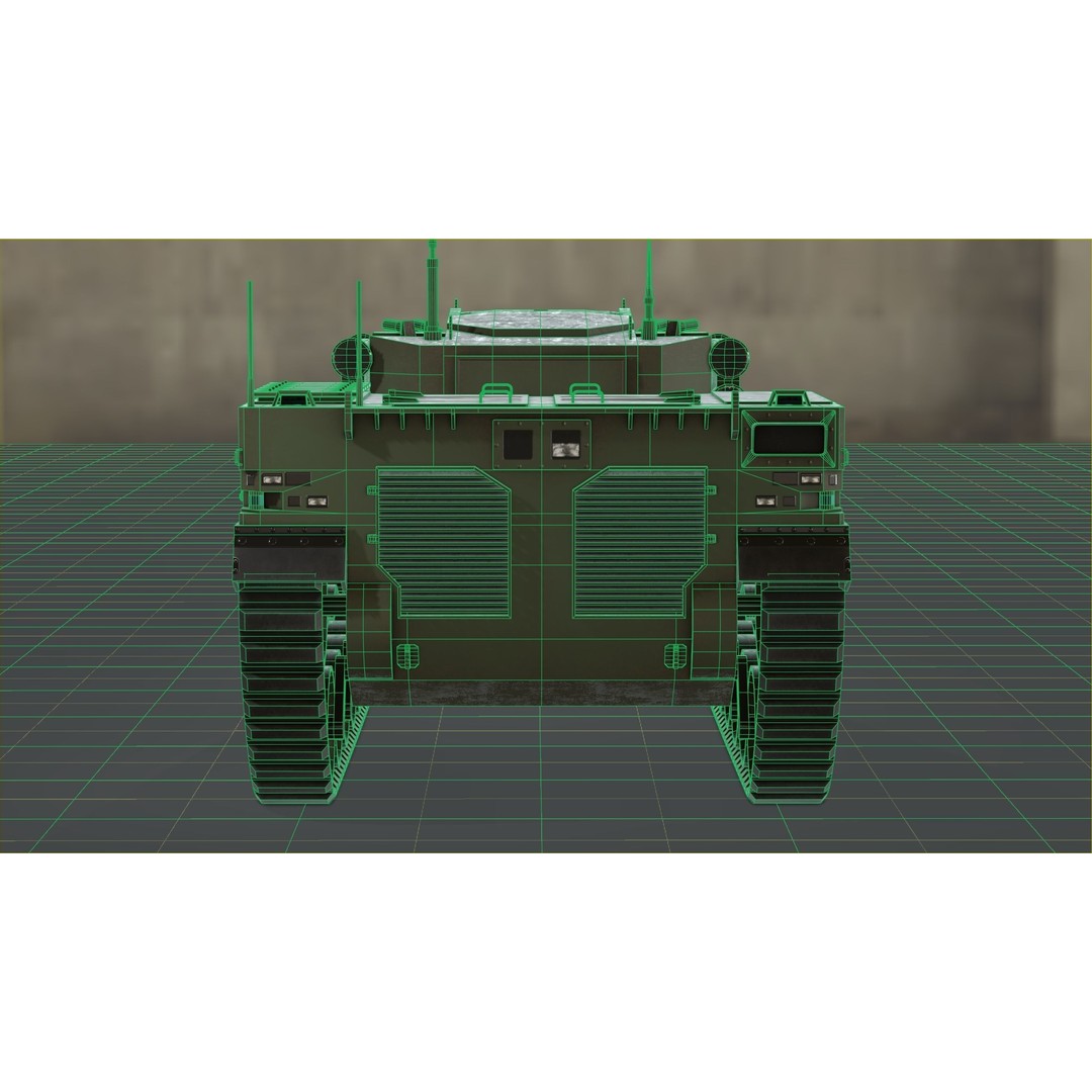 Type-X Tank 3D Model – Low Poly Military Vehicle, FBX, PBR - View 25
