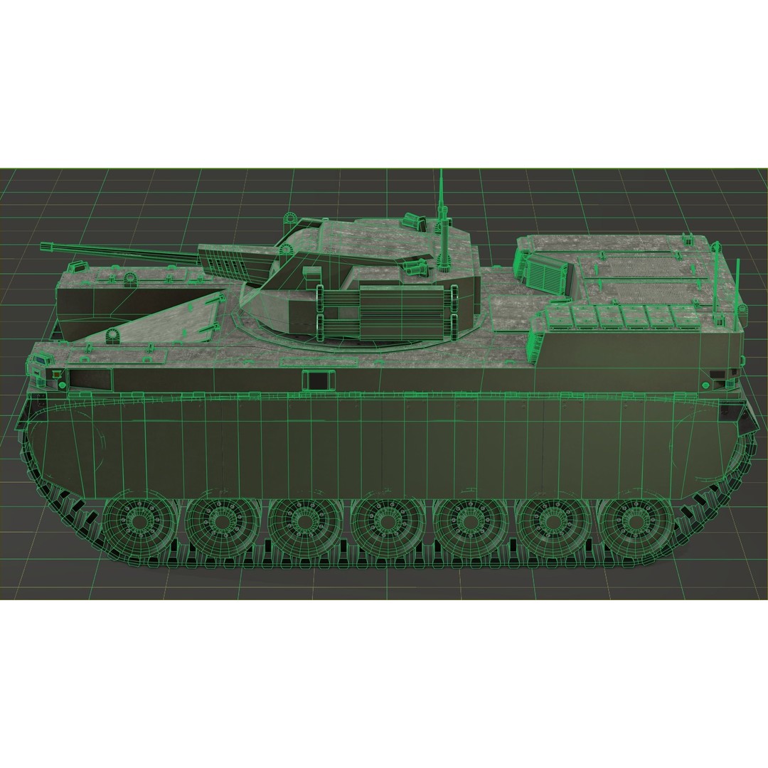 Type-X Tank 3D Model – Low Poly Military Vehicle, FBX, PBR - View 26