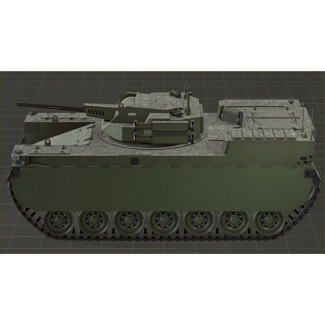 Type-X Tank 3D Model – Low Poly Military Vehicle, FBX, PBR - View 27