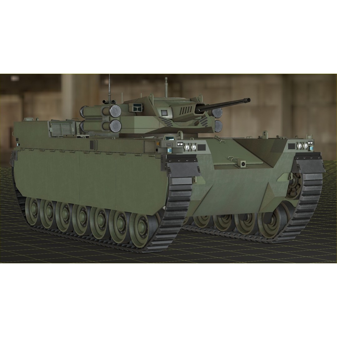 Type-X Tank 3D Model – Low Poly Military Vehicle, FBX, PBR - View 28