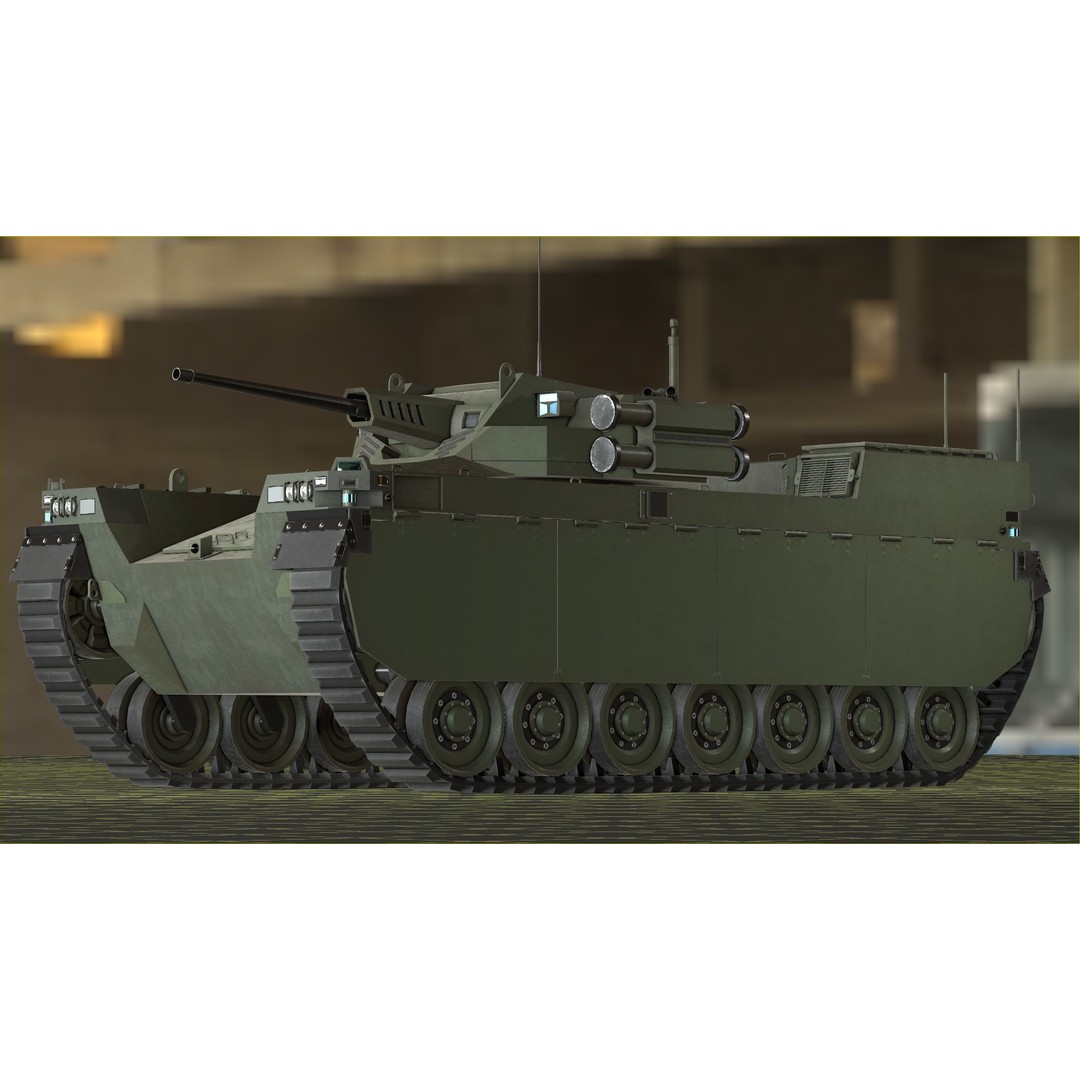 Type-X Tank 3D Model – Low Poly Military Vehicle, FBX, PBR - View 29