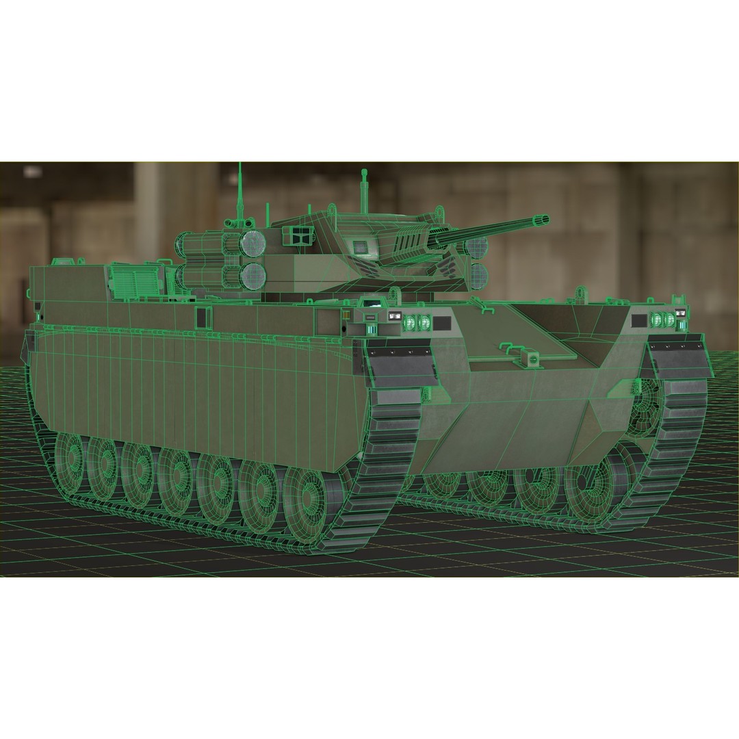 Type-X Tank 3D Model – Low Poly Military Vehicle, FBX, PBR - View 30