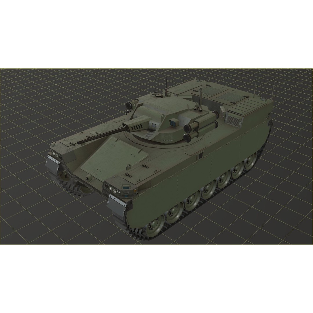 Type-X Tank 3D Model – Low Poly Military Vehicle, FBX, PBR - View 32