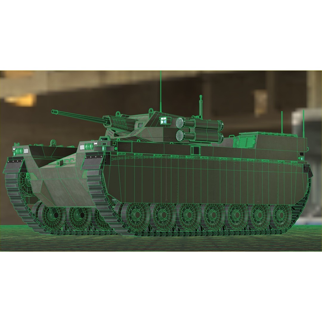 Type-X Tank 3D Model – Low Poly Military Vehicle, FBX, PBR - View 35