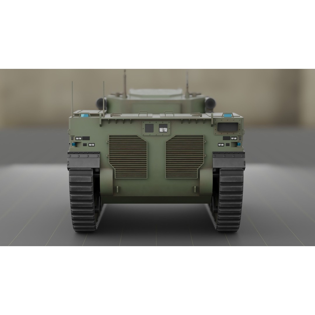Type-X Tank 3D Model – Low Poly Military Vehicle, FBX, PBR - View 4