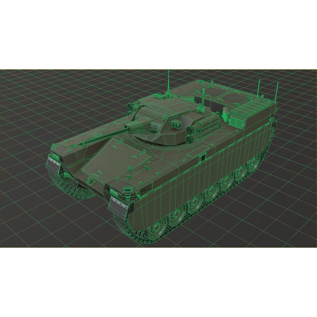 Type-X Tank 3D Model – Low Poly Military Vehicle, FBX, PBR - View 44