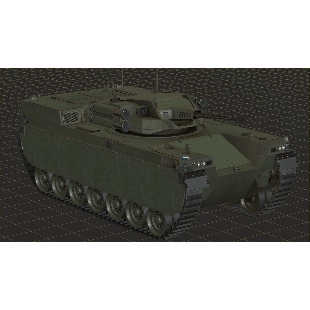 Type-X Tank 3D Model – Low Poly Military Vehicle, FBX, PBR - View 49