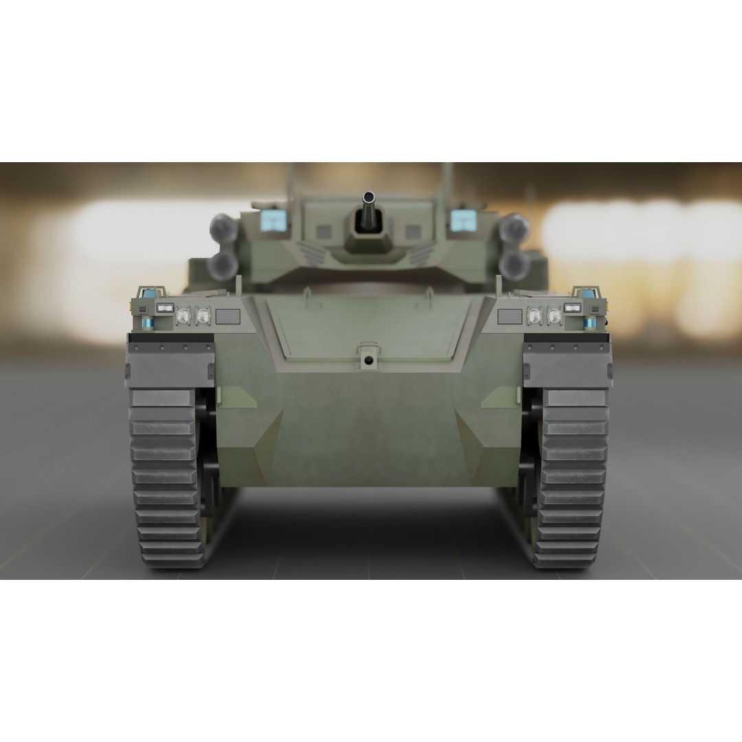 Type-X Tank 3D Model – Low Poly Military Vehicle, FBX, PBR - View 5
