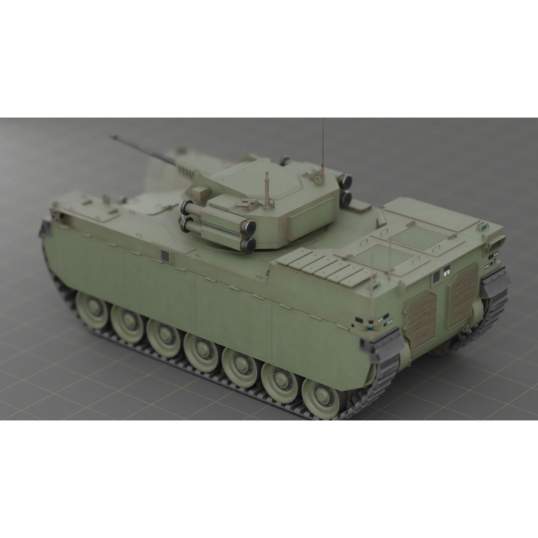 Type-X Tank 3D Model – Low Poly Military Vehicle, FBX, PBR - View 8