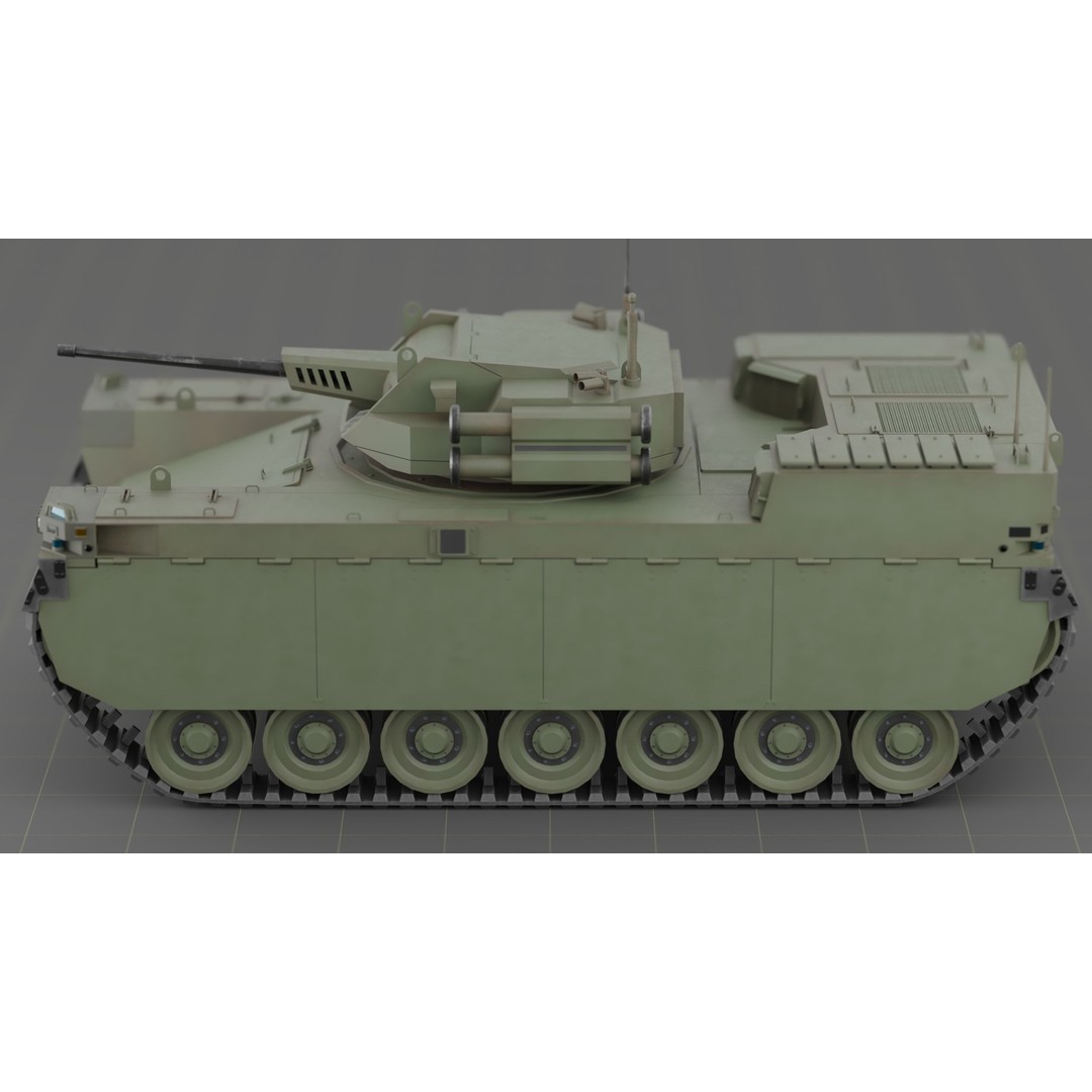Type-X Tank 3D Model – Low Poly Military Vehicle, FBX, PBR - View 9