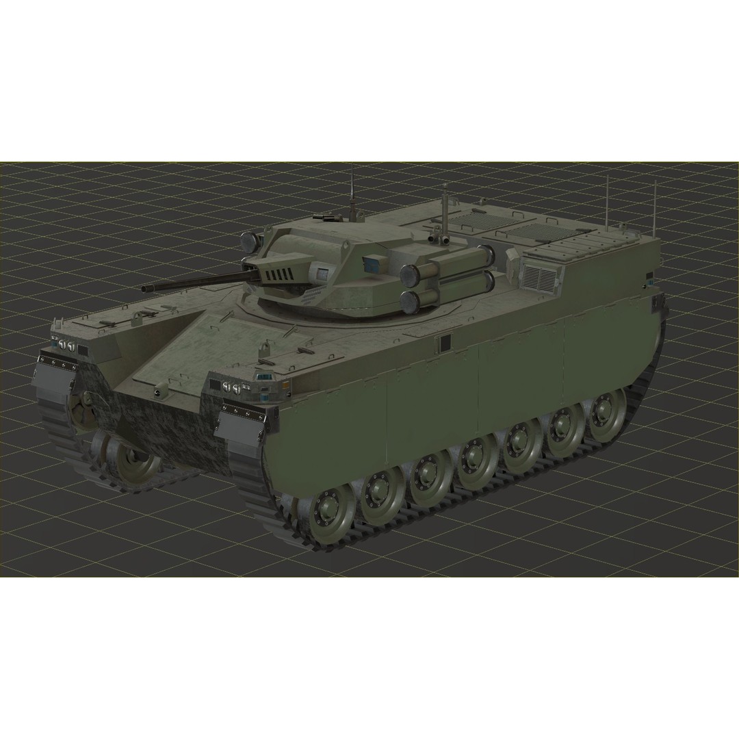 Type-X Tank 3D Model – Low Poly Military Vehicle, FBX, PBR - View 90