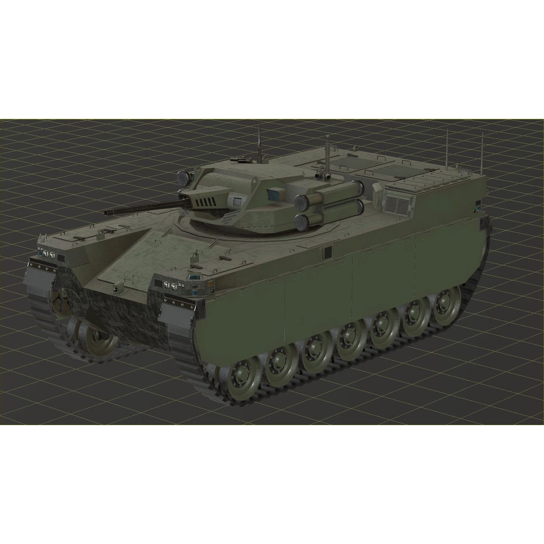 Type-X Tank 3D Model – Low Poly Military Vehicle, FBX, PBR - View 97