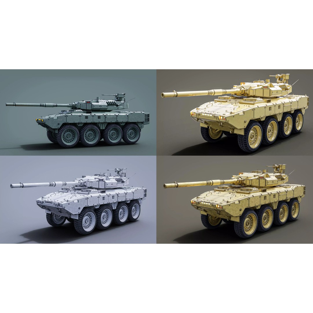 Tank Destroyer 3D Model – Low Poly Game-Ready Vehicle, FBX - View 2