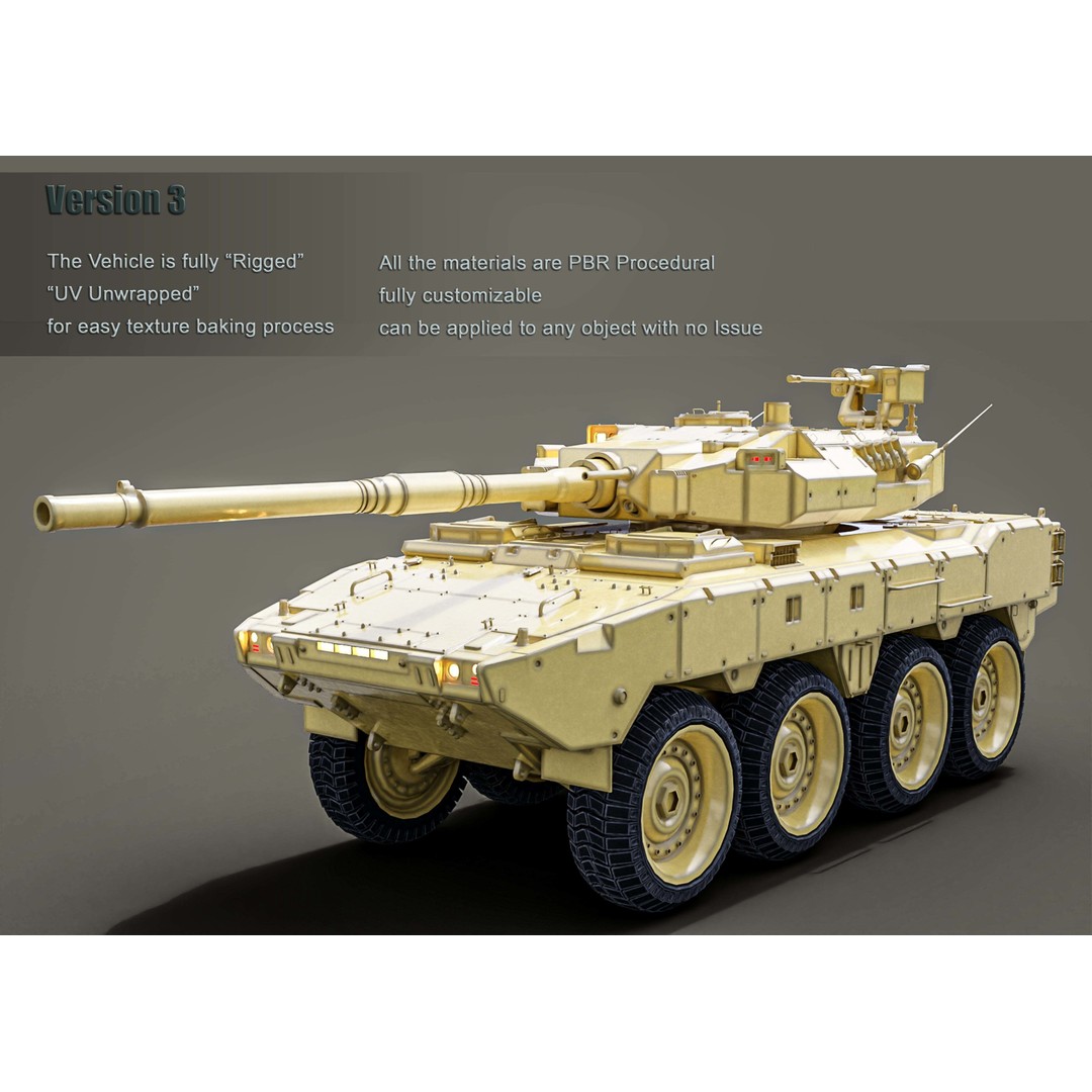 Tank Destroyer 3D Model – Low Poly Game-Ready Vehicle, FBX - View 3