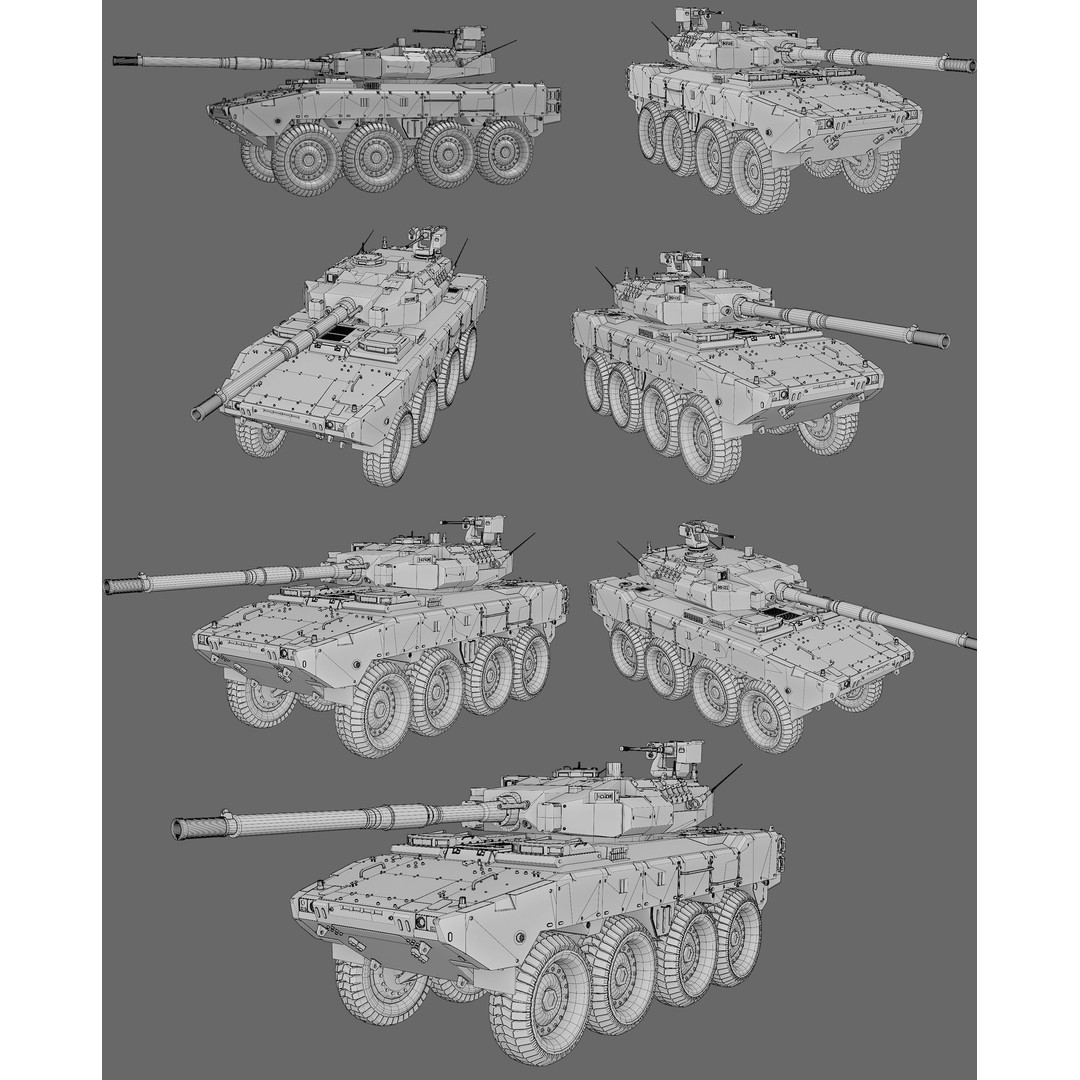 Tank Destroyer 3D Model – Low Poly Game-Ready Vehicle, FBX - View 34