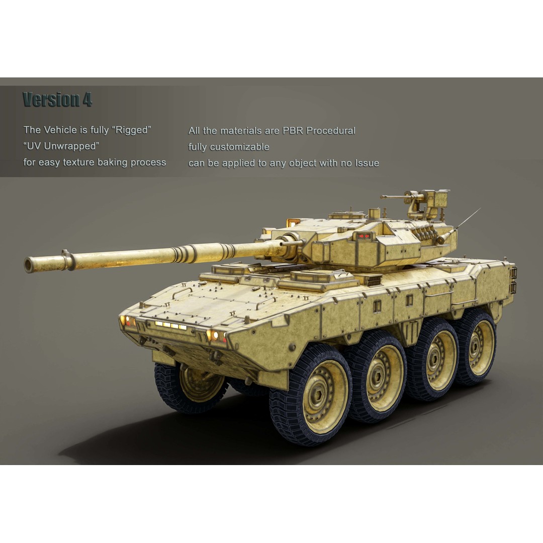 Tank Destroyer 3D Model – Low Poly Game-Ready Vehicle, FBX - View 4