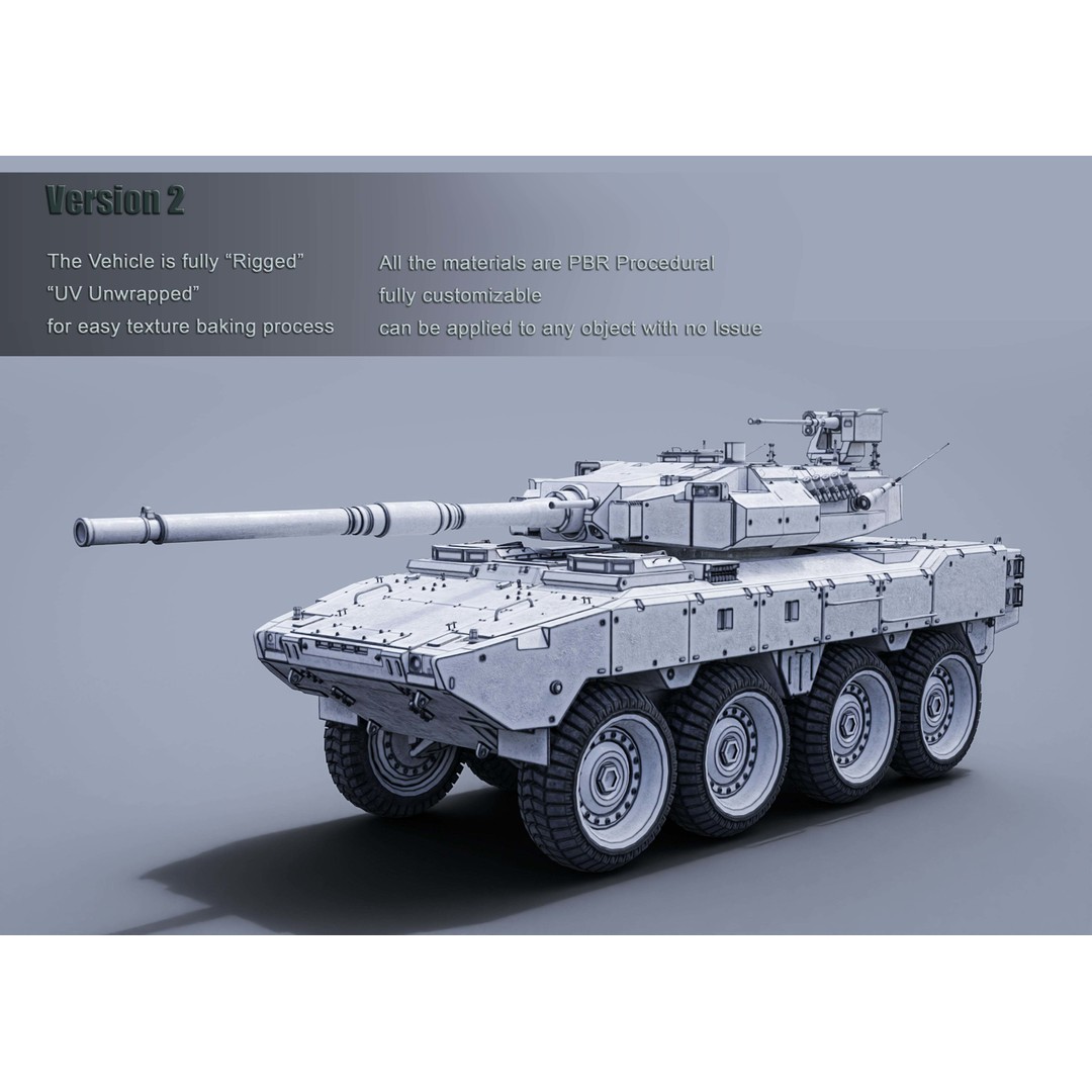 Tank Destroyer 3D Model – Low Poly Game-Ready Vehicle, FBX - View 6