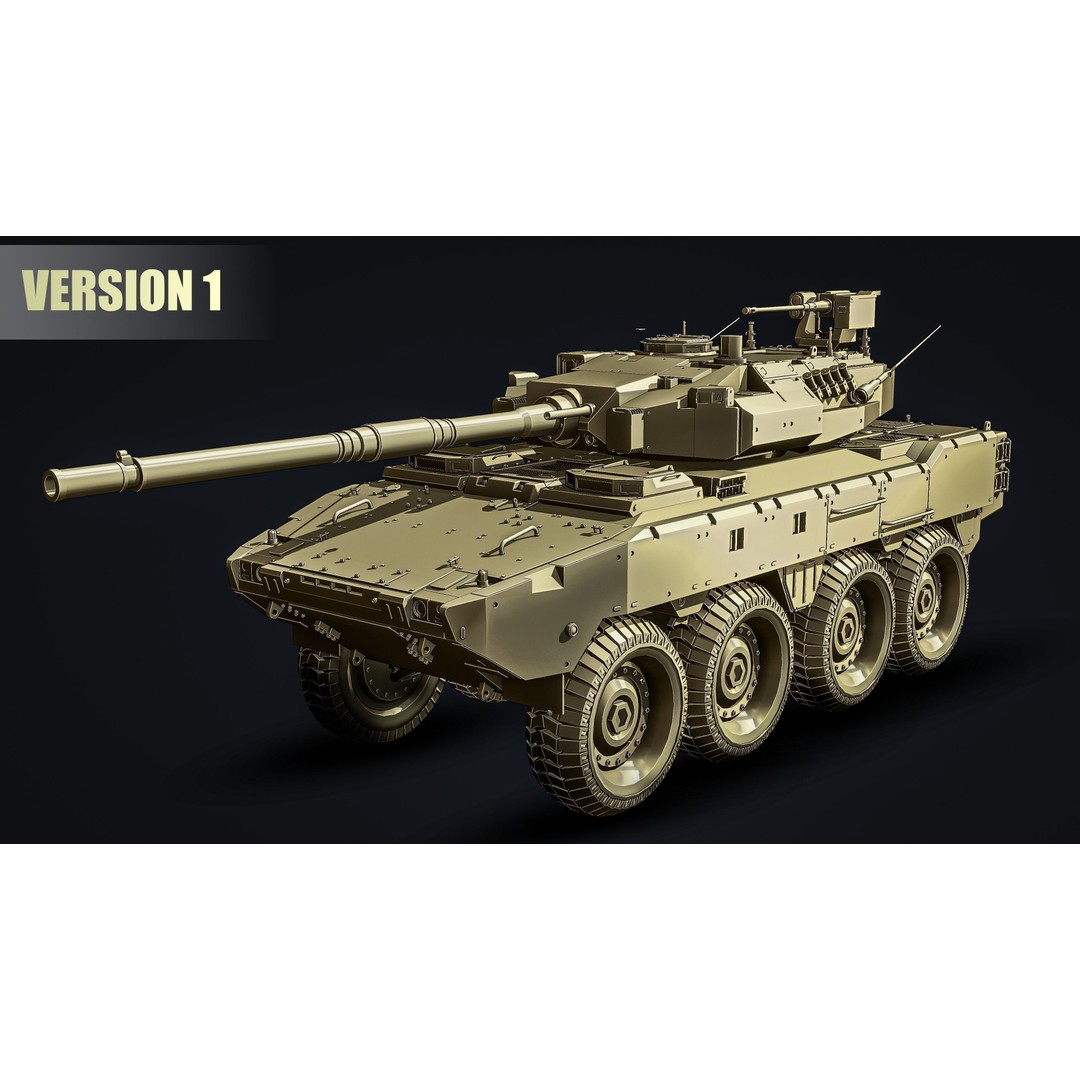 Tank Destroyer 3D Model – Low Poly Game-Ready Vehicle, FBX - View 8
