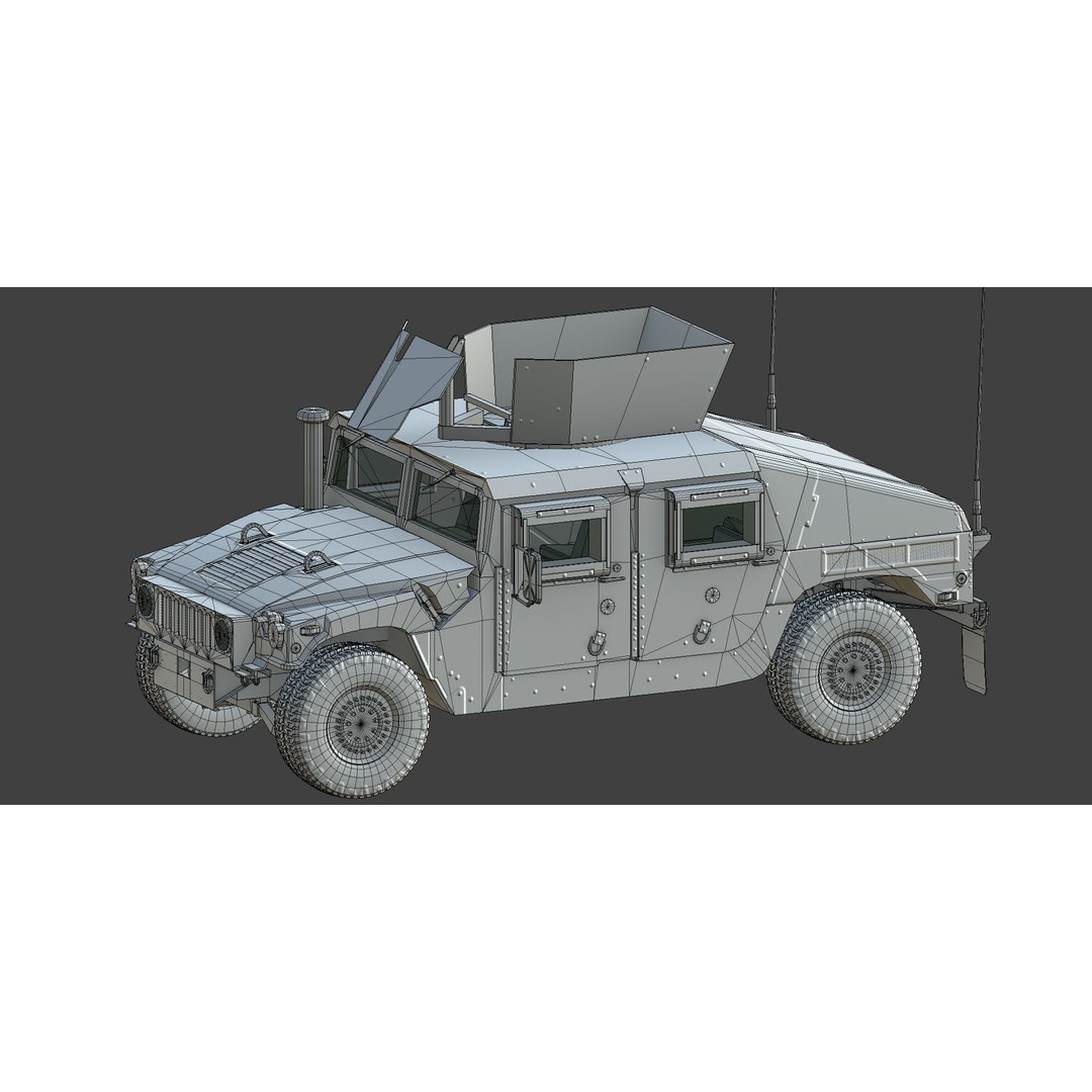 Humvee M1151A1 3D Model – Low Poly Military Vehicle, Game Ready, PBR - View 11