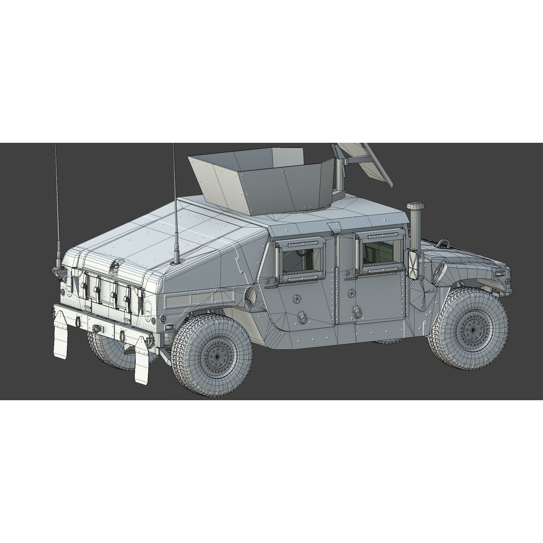 Humvee M1151A1 3D Model – Low Poly Military Vehicle, Game Ready, PBR - View 12