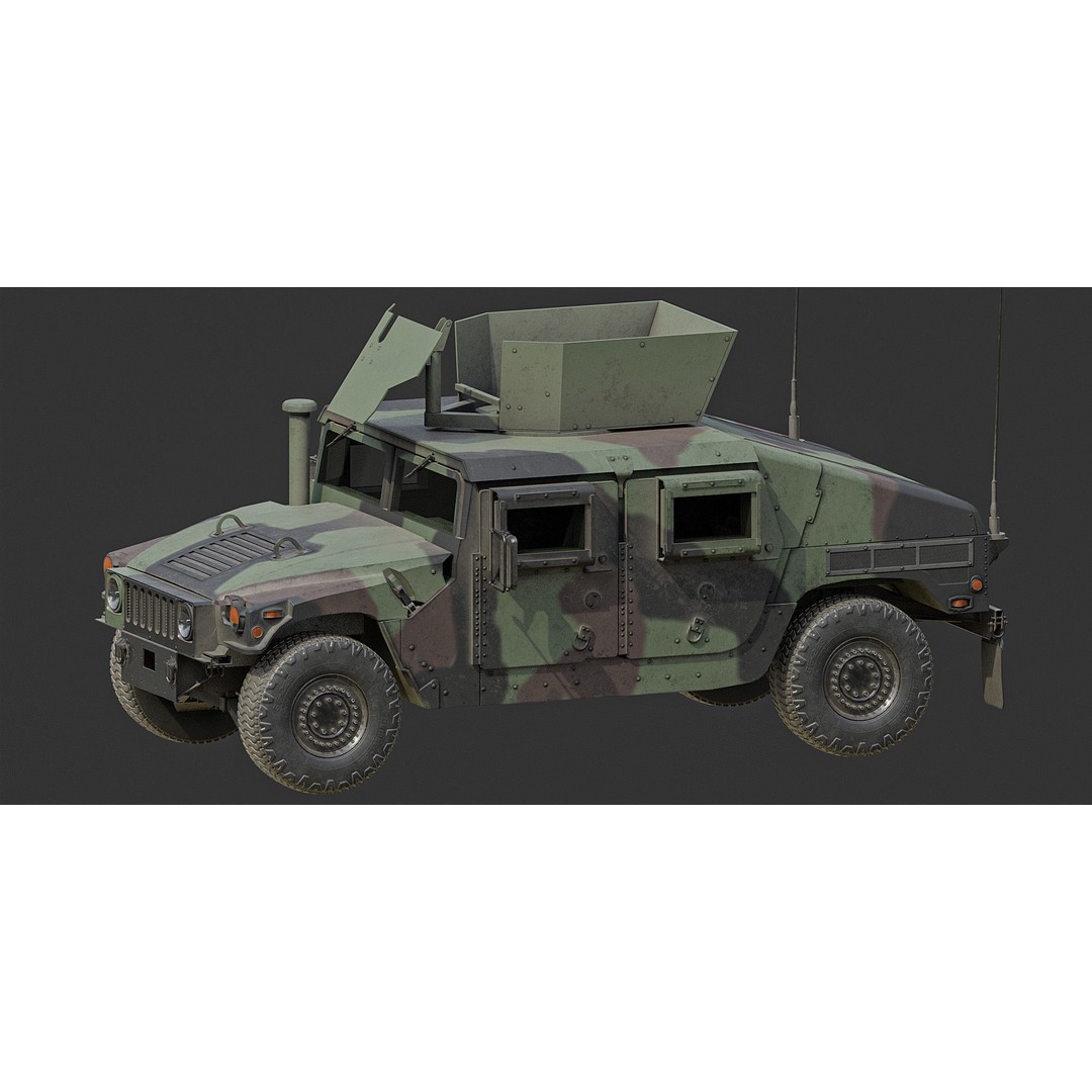 Humvee M1151A1 3D Model – Low Poly Military Vehicle, Game Ready, PBR - View 5