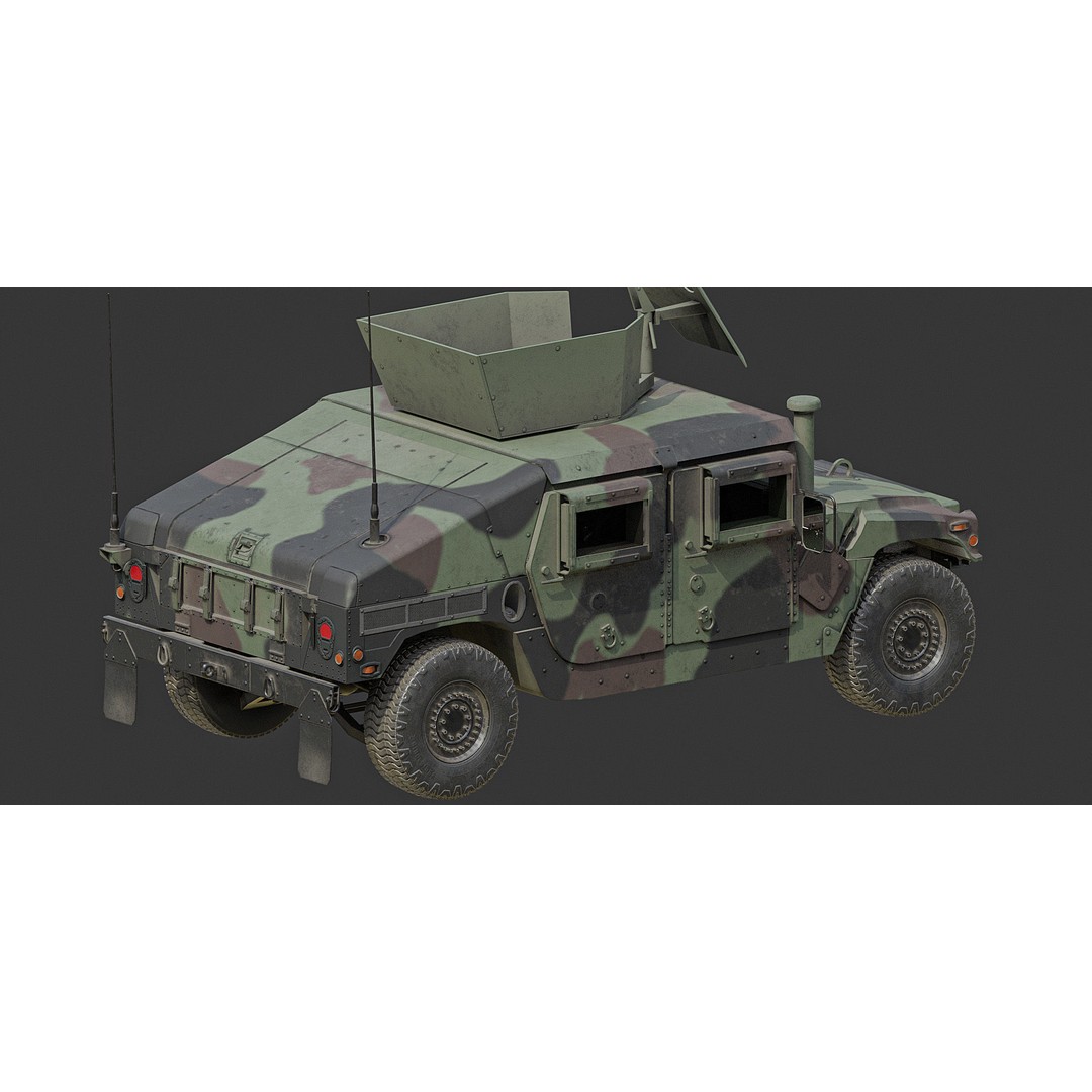Humvee M1151A1 3D Model – Low Poly Military Vehicle, Game Ready, PBR - View 6