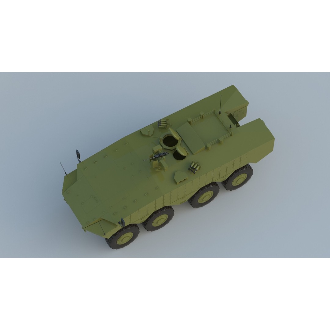 Eitan 8x8 APC Armoured Fighting Vehicle 3D Model – High Poly Game Asset, FBX, OBJ - View 10