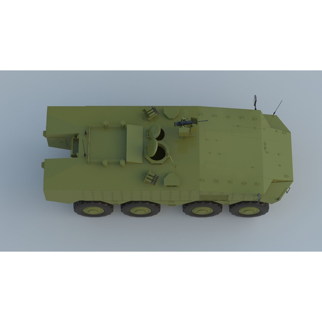 Eitan 8x8 APC Armoured Fighting Vehicle 3D Model – High Poly Game Asset, FBX, OBJ - View 11