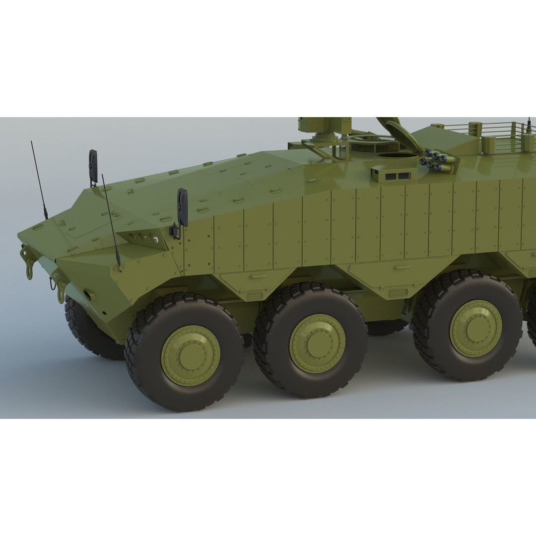 Eitan 8x8 APC Armoured Fighting Vehicle 3D Model – High Poly Game Asset, FBX, OBJ - View 12