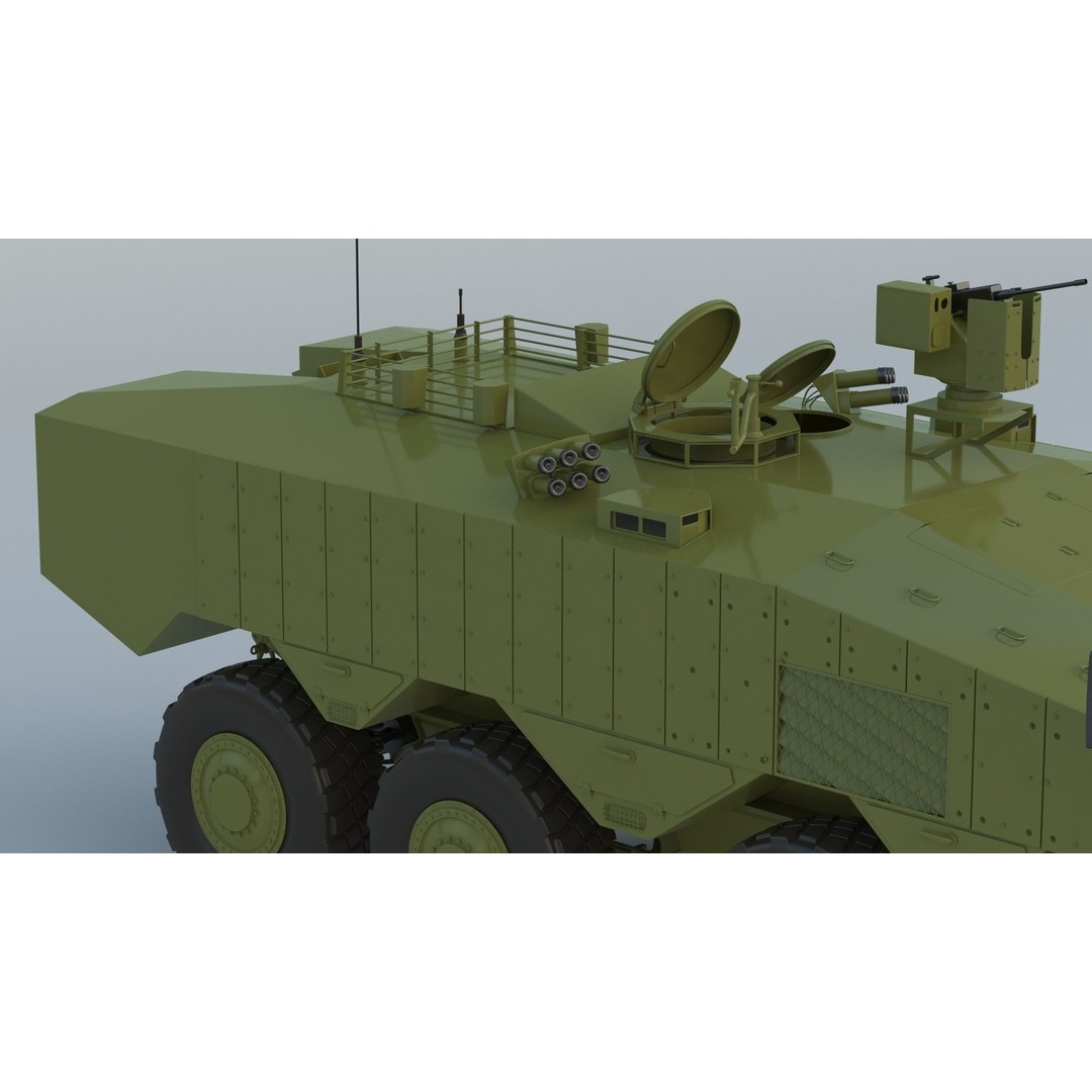 Eitan 8x8 APC Armoured Fighting Vehicle 3D Model – High Poly Game Asset, FBX, OBJ - View 14