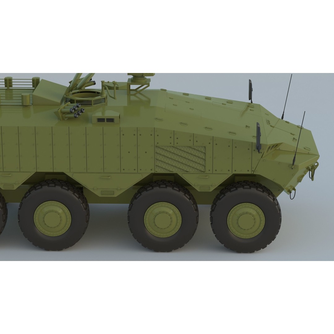 Eitan 8x8 APC Armoured Fighting Vehicle 3D Model – High Poly Game Asset, FBX, OBJ - View 15