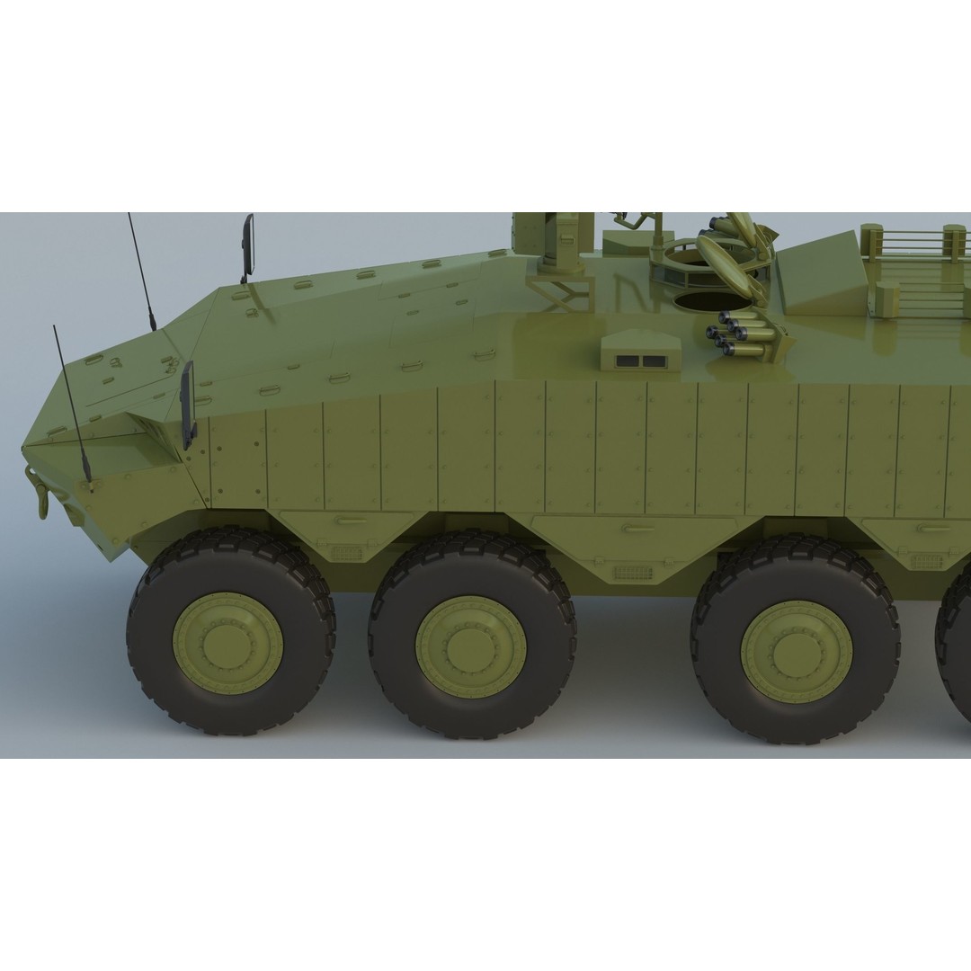Eitan 8x8 APC Armoured Fighting Vehicle 3D Model – High Poly Game Asset, FBX, OBJ - View 19