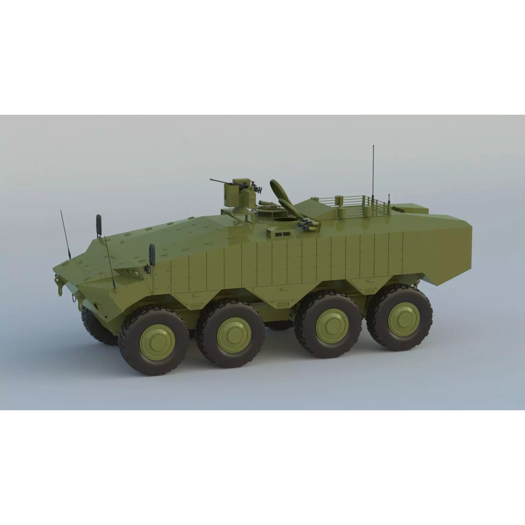 Eitan 8x8 APC Armoured Fighting Vehicle 3D Model – High Poly Game Asset, FBX, OBJ - View 2